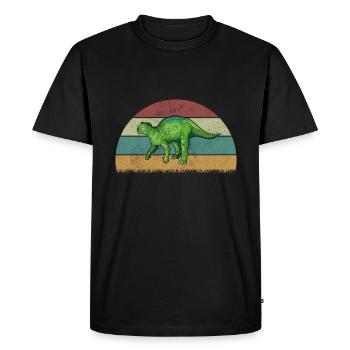 Fukuisaurus Dinosaur Children Dino Gift - Men's Premium Organic T-Shirt - black - Front - Nico (187cm)