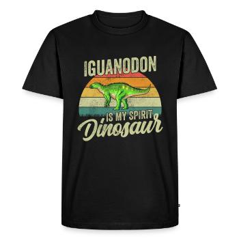 Iguanodon Dinosaure Enfants Dino Cadeau - T-shirt Premium bio Homme - noir - Devant - Nico (187cm)