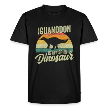 Iguanodon Dinosaur Children Dino Gift - Men's Premium Organic T-Shirt - black - Front - Nico (187cm)