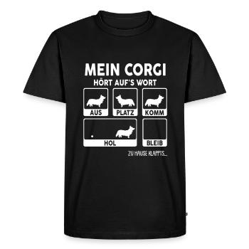 Corgi Geschenk Hunde - Männer Premium Bio T-Shirt - Schwarz - Vorne - Nico (187cm)