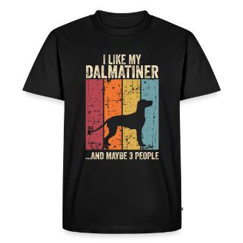 Dalmatian Dog Dog Dog Owner - Men's Premium Organic T-Shirt - black - Front - Nico (187cm)