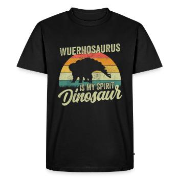 Wuerhosaurus Dinosaur Children Dino Gift - Men's Premium Organic T-Shirt - black - Front - Nico (187cm)
