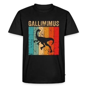 Gallimimus Dinosaur Children Dino Gift - Men's Premium Organic T-Shirt - black - Front - Nico (187cm)