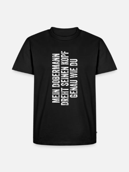 Dobermann Hund Dog Hundehalter - Männer Premium Bio T-Shirt - Schwarz