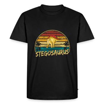 Stegosaurus Dinosaur Children Dino Gift - Men's Premium Organic T-Shirt - black - Front - Nico (187cm)
