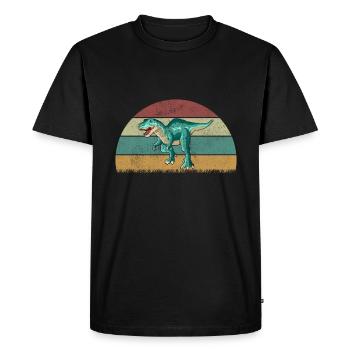 Tyrannosaurus Dinosaur Children Dino Gift - Men's Premium Organic T-Shirt - black - Front - Nico (187cm)