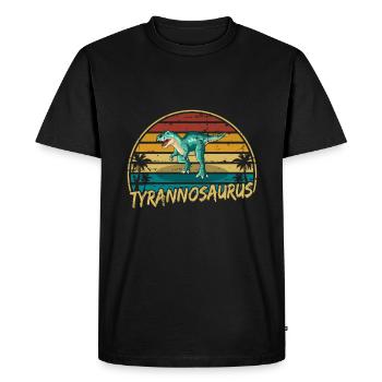 Tyrannosaurus Dinosaur Children Dino Gift - Men's Premium Organic T-Shirt - black - Front - Nico (187cm)
