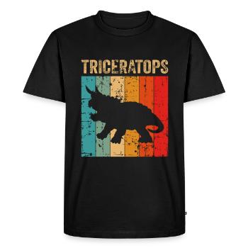 Triceratops Dinosaure Enfants Dino Cadeau - T-shirt Premium bio Homme - noir - Devant - Nico (187cm)