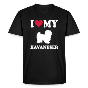 Propriétaire de chien de chien havanais - T-shirt Premium bio Homme - noir - Devant - Nico (187cm)
