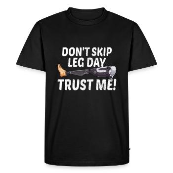 Chirurgie de la jambe en fauteuil roulant jambe perdue - T-shirt Premium bio Homme - noir - Devant - Nico (187cm)