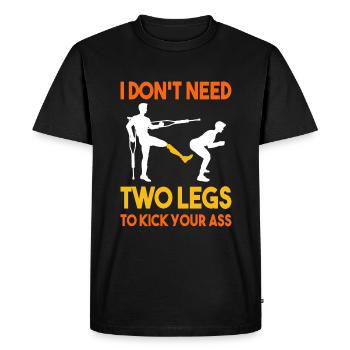 Chirurgie de la jambe en fauteuil roulant jambe perdue - T-shirt Premium bio Homme - noir - Devant - Nico (187cm)