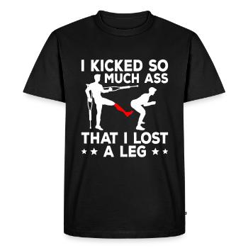 Chirurgie de la jambe en fauteuil roulant jambe perdue - T-shirt Premium bio Homme - noir - Devant - Nico (187cm)
