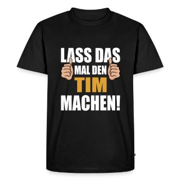 Laissez Tim faire ça - T-shirt Premium bio Homme - noir - Devant - Nico (187cm)