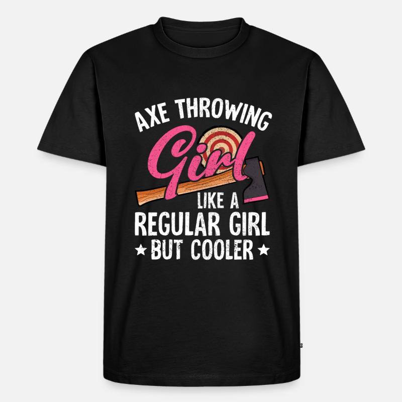 Axt Werfen - Männer Premium Bio T-Shirt - Schwarz