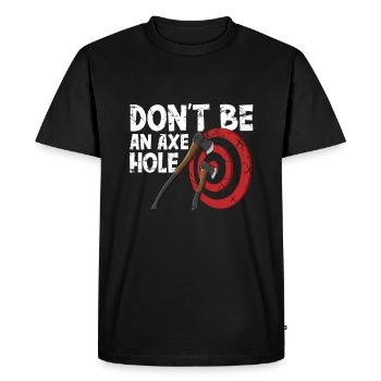 Lancer une hache - T-shirt Premium bio Homme - noir - Devant - Nico (187cm)