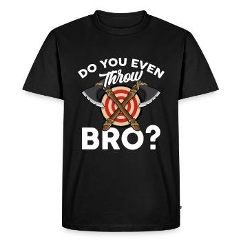 Lancer une hache - T-shirt Premium bio Homme - noir - Devant - Nico (187cm)