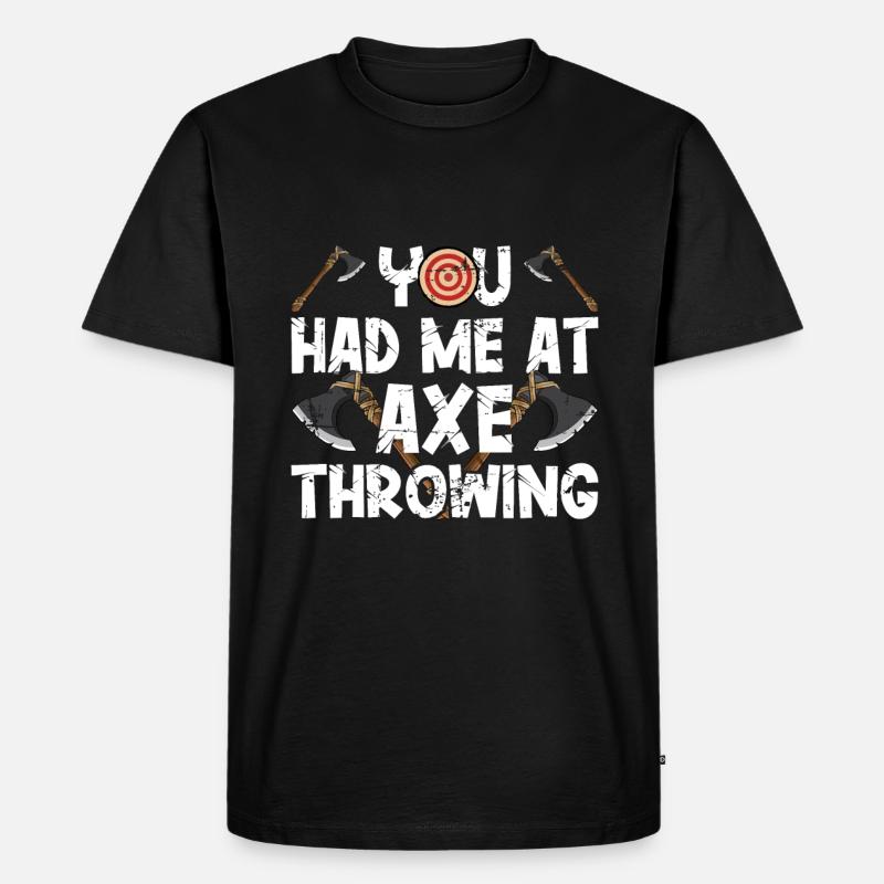 Axt Werfen - Männer Premium Bio T-Shirt - Schwarz