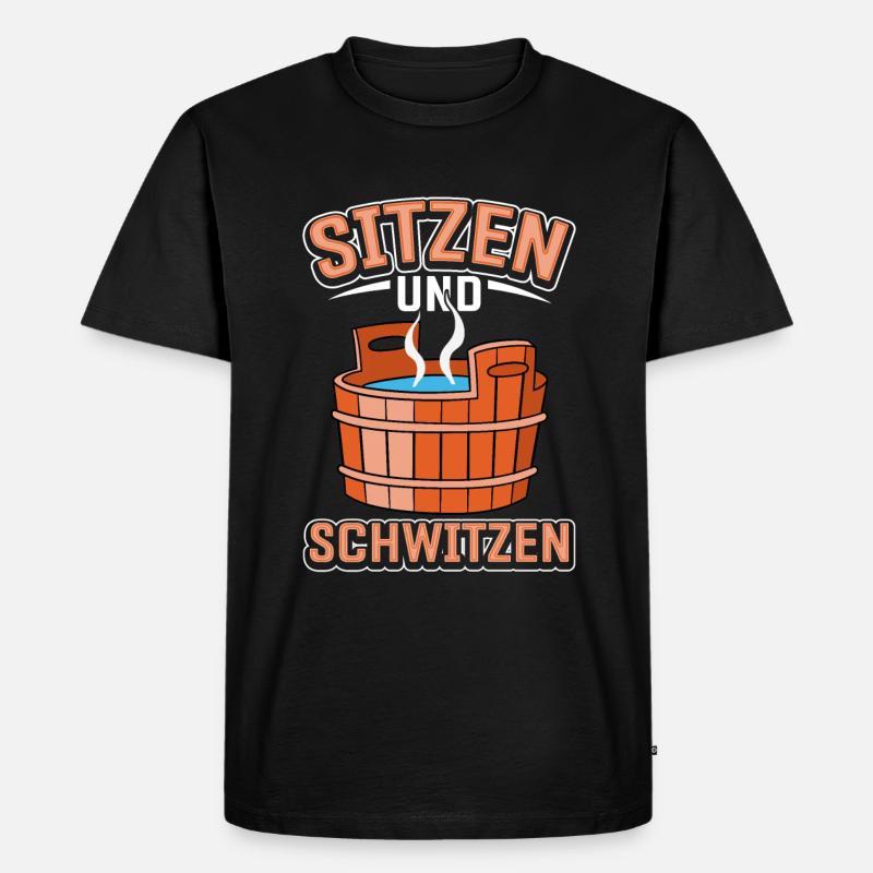 Sauna - Männer Premium Bio T-Shirt - Schwarz