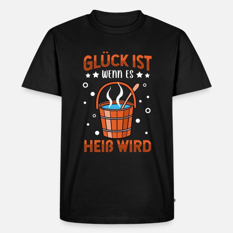 Sauna - Männer Premium Bio T-Shirt - Schwarz