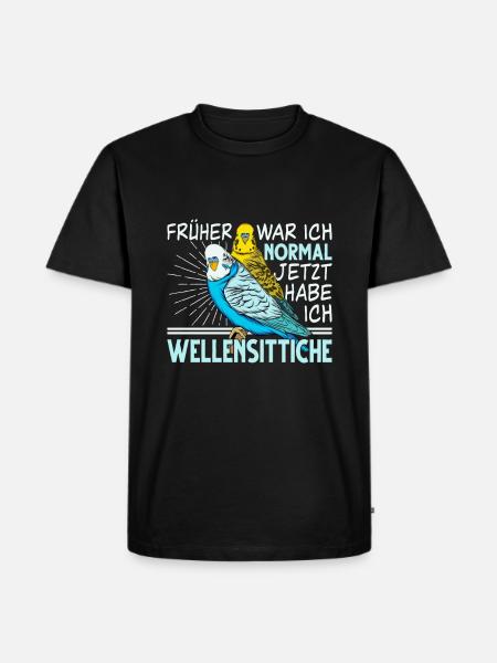Wellensittich Vogel - Männer Premium Bio T-Shirt - Schwarz