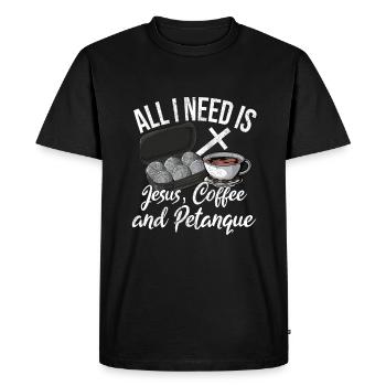 Petanque Boule Game Set Boccia - Men's Premium Organic T-Shirt - black - Front - Nico (187cm)
