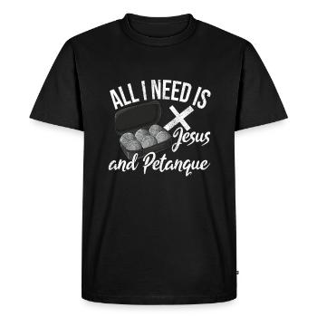 Petanque Boule Game Set Boccia - Men's Premium Organic T-Shirt - black - Front - Nico (187cm)