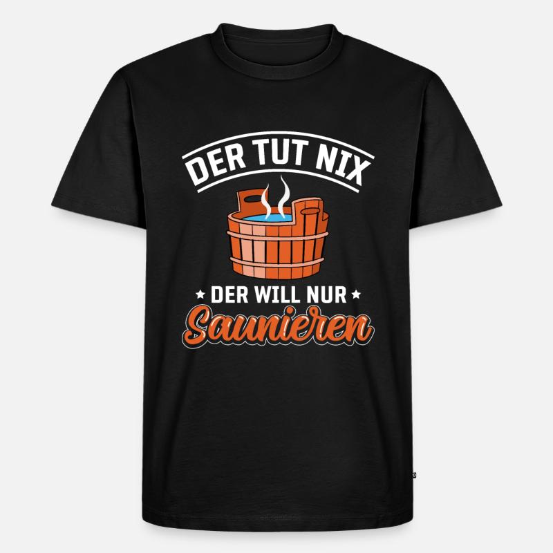 Sauna - Männer Premium Bio T-Shirt - Schwarz