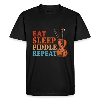 Violon Violon Viola Cello Musicien Instrument - T-shirt Premium bio Homme - noir - Devant - Nico (187cm)