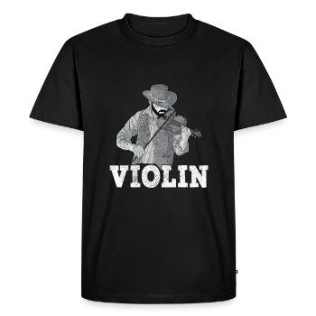 Violin Violin Viola Cello Musician Instrument - Men's Premium Organic T-Shirt - black - Front - Nico (187cm)
