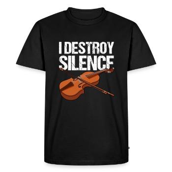Violon Violon Viola Cello Musicien Instrument - T-shirt Premium bio Homme - noir - Devant - Nico (187cm)