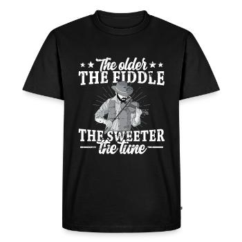 Violon Violon Viola Cello Musicien Instrument - T-shirt Premium bio Homme - noir - Devant - Nico (187cm)
