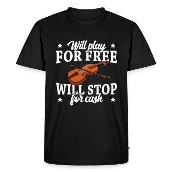 Violon Violon Viola Cello Musicien Instrument - T-shirt Premium bio Homme - noir - Devant - Nico (187cm)