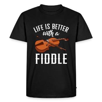 Violon Violon Viola Cello Musicien Instrument - T-shirt Premium bio Homme - noir - Devant - Nico (187cm)