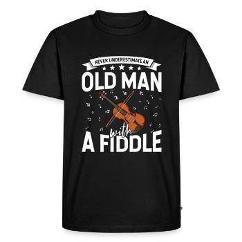 Violon Violon Viola Cello Musicien Instrument - T-shirt Premium bio Homme - noir - Devant - Nico (187cm)