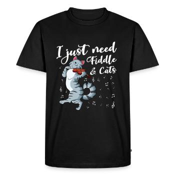 Violon Violon Viola Cello Musicien Instrument - T-shirt Premium bio Homme - noir - Devant - Nico (187cm)