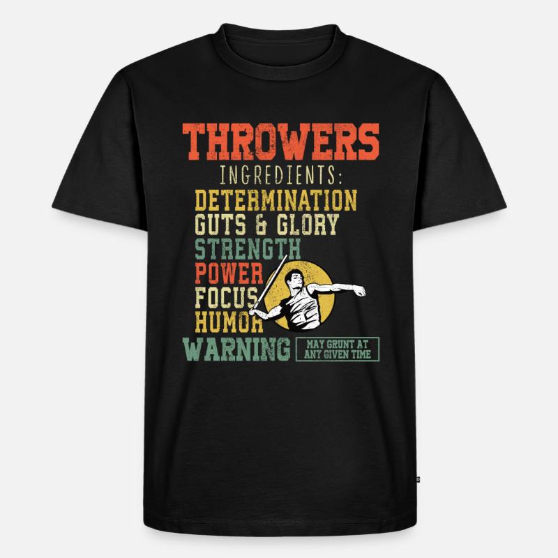 Speerwurfstrecker Leichtathletik Speerwerfer - Männer Premium Bio T-Shirt - Schwarz
