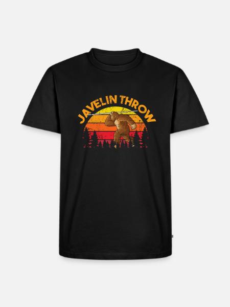 Speerwurfstrecker Leichtathletik Speerwerfer - Männer Premium Bio T-Shirt - Schwarz