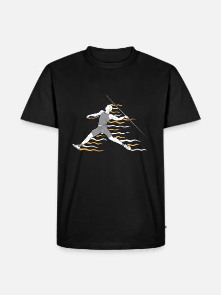 Speerwurfstrecker Leichtathletik Speerwerfer - Männer Premium Bio T-Shirt - Schwarz