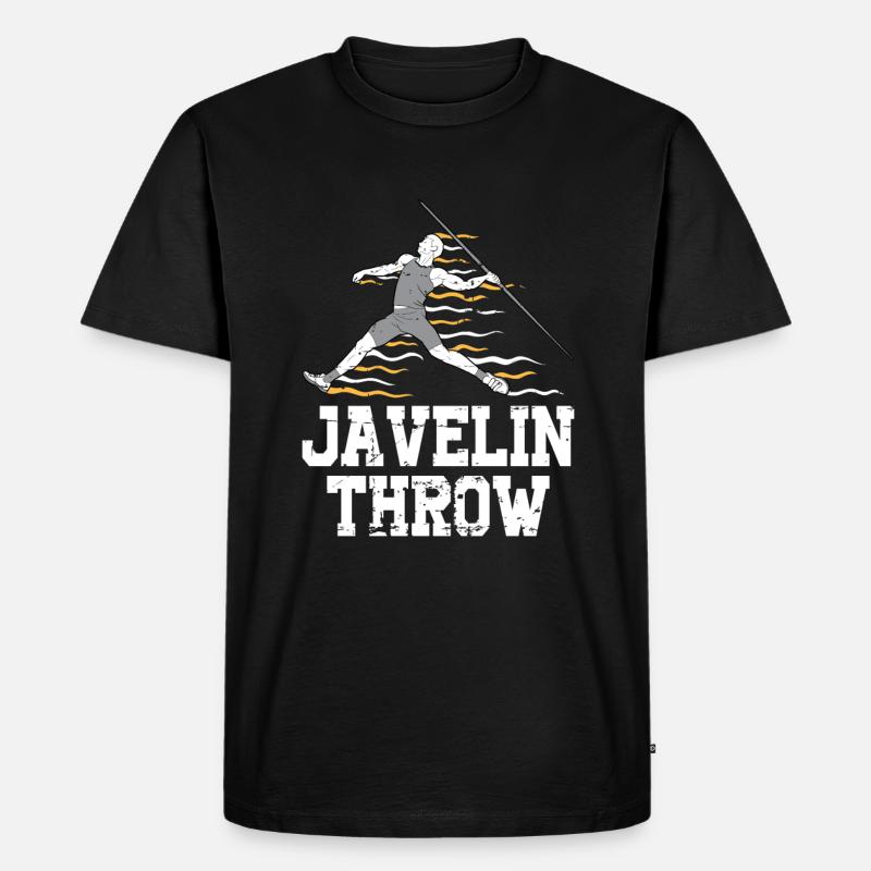Speerwurfstrecker Leichtathletik Speerwerfer - Männer Premium Bio T-Shirt - Schwarz