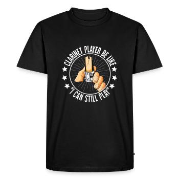 Clarinet Player Orchestra Musicians - Men's Premium Organic T-Shirt - black - Front - Nico (187cm)