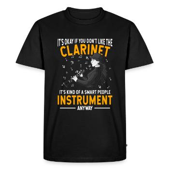 Clarinet Player Orchestra Musicians - Men's Premium Organic T-Shirt - black - Front - Nico (187cm)