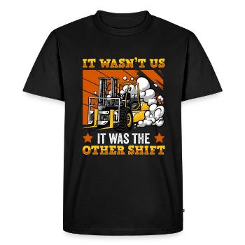 Chariot élévateur - T-shirt Premium bio Homme - noir - Devant - Nico (187cm)