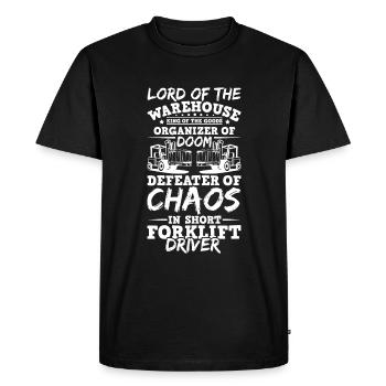 Chariot élévateur - T-shirt Premium bio Homme - noir - Devant - Nico (187cm)