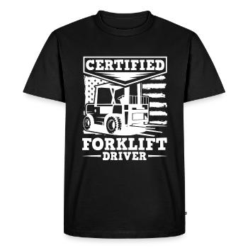 Chariot élévateur - T-shirt Premium bio Homme - noir - Devant - Nico (187cm)