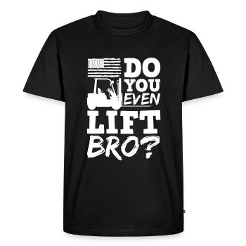 Chariot élévateur - T-shirt Premium bio Homme - noir - Devant - Nico (187cm)