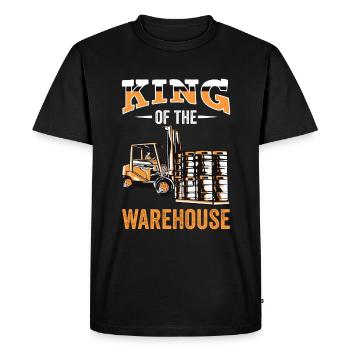 Chariot élévateur - T-shirt Premium bio Homme - noir - Devant - Nico (187cm)