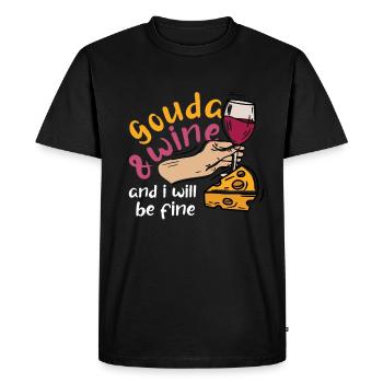Gouda cheese - Men's Premium Organic T-Shirt - black - Front - Nico (187cm)