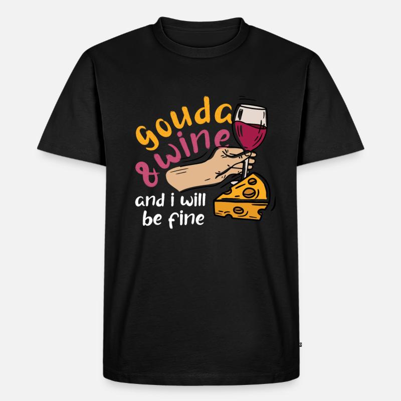 Gouda Käse - Männer Premium Bio T-Shirt - Schwarz