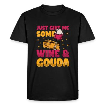 Gouda cheese - Men's Premium Organic T-Shirt - black - Front - Nico (187cm)