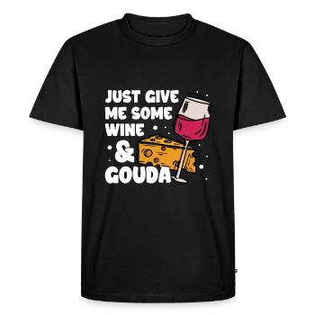 Gouda cheese - Men's Premium Organic T-Shirt - black - Front - Nico (187cm)